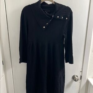 Style & Co Elegant Black Ribbed Dress size medium, new